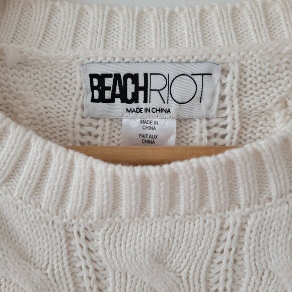 NWT Beach Riot @ Anthrolpologie Knit + Fuzzy Heart Sweater-XL - Picture 5 of 7